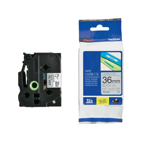 BROTHER TZ-M961 NASTRO 36MM X 8MT COLORE ARGENTO OPACO STAMPA NERO (TZEM961)